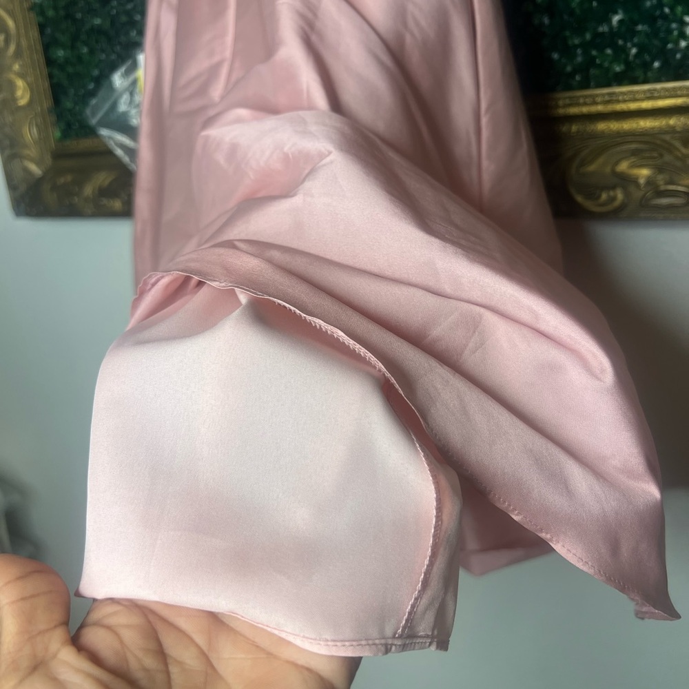 Alfred Sung Pink Peau de Soie Taffeta Fit and Flare Dress with Pockets, Size:12 - Picture 8 of 8